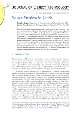 Variadic Templates for C++0X