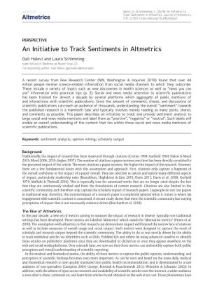 An Initiative to Track Sentiments in Altmetrics