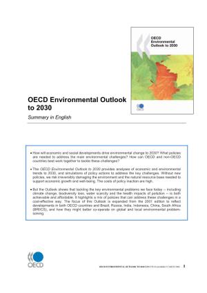 OECD Environmental Outlook to 2030 Summary in English