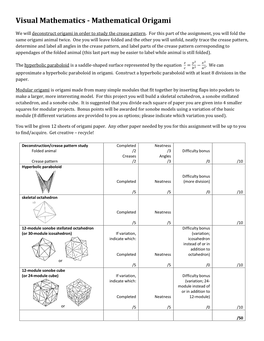 Visual Mathematics - Mathematical Origami