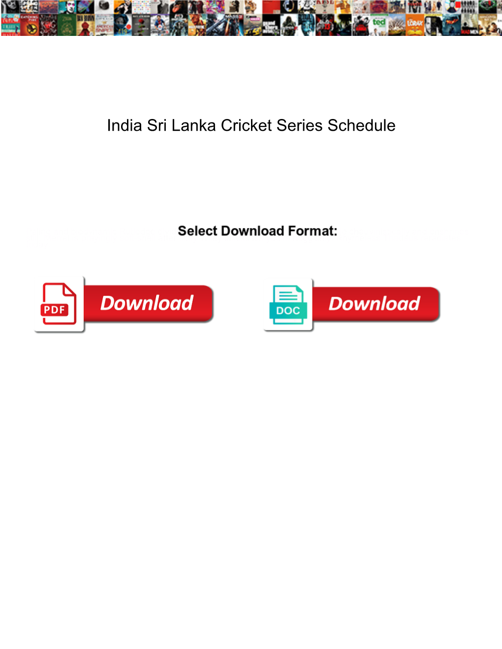 India Sri Lanka Cricket Series Schedule DocsLib