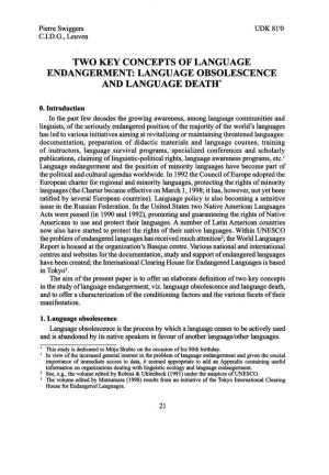 Language Obsolescence and Language Death*