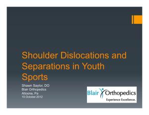Shoulder Dislocations and Separations in Youth Sports (PDF)