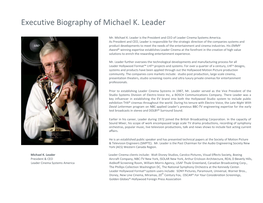Executive Biography of Michael K. Leader