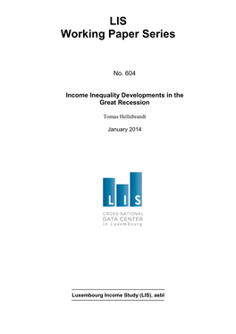 Income Inequality Developments in the Great Recession