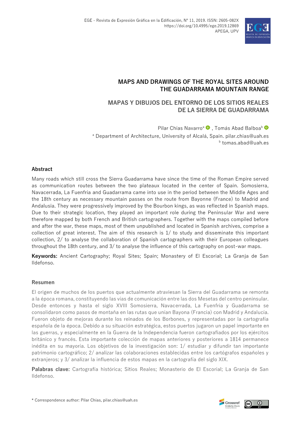 Maps and Drawings of the Royal Sites Around the Guadarrama Mountain Range