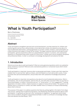 What Is Youth Participation?