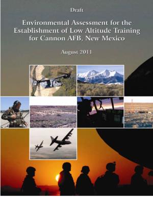Environmental Assessment for the Establishment of Low Altitude Training for Cannon AFB, New Mexico
