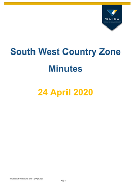 South West Country Zone Minutes 24 April 2020