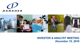 INVESTOR & ANALYST MEETING December 15, 2016