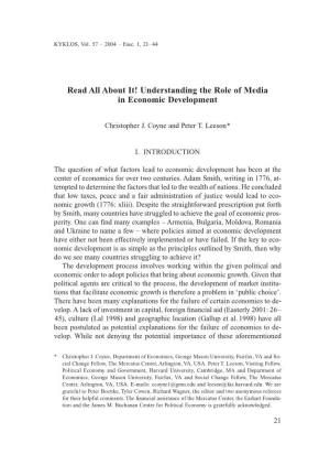 Read All About It! Understanding the Role of Media in Economic Development