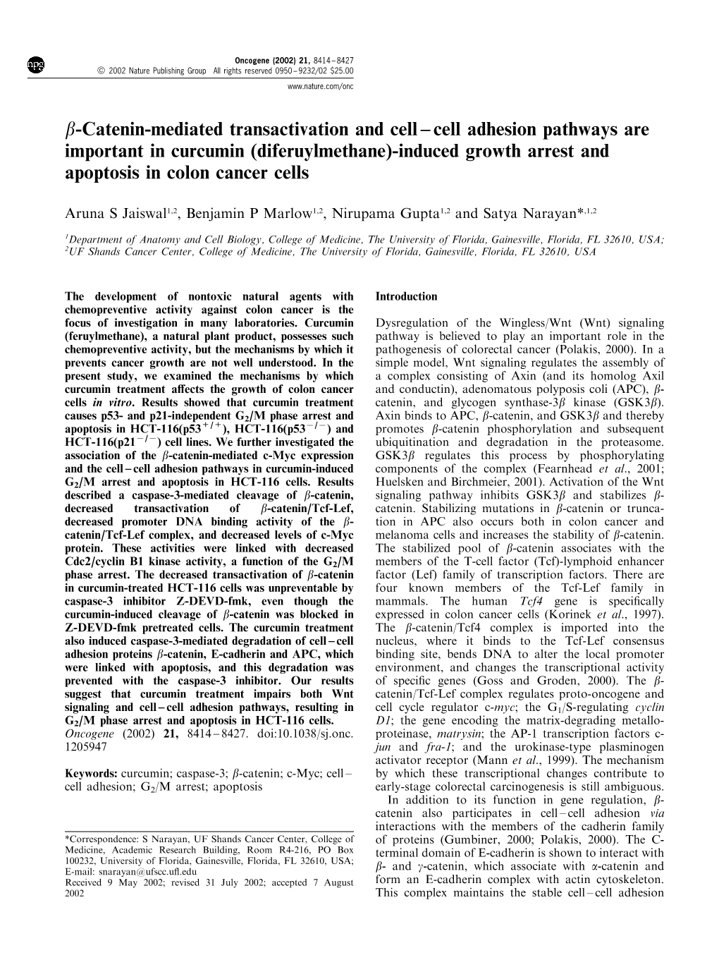 Β-Catenin-Mediated Transactivation and Cell