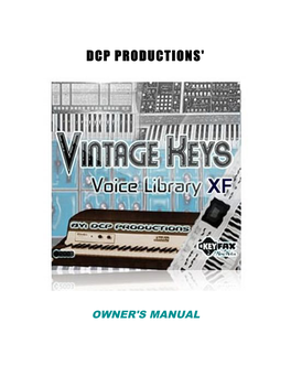 Vintagekeysxf Manual