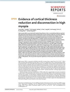 Evidence of Cortical Thickness Reduction and Disconnection in High