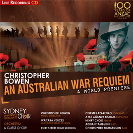 An Australian War Requiem” and Approval to Use the Closely Guarded Anzac from the Following: Logo for This Event