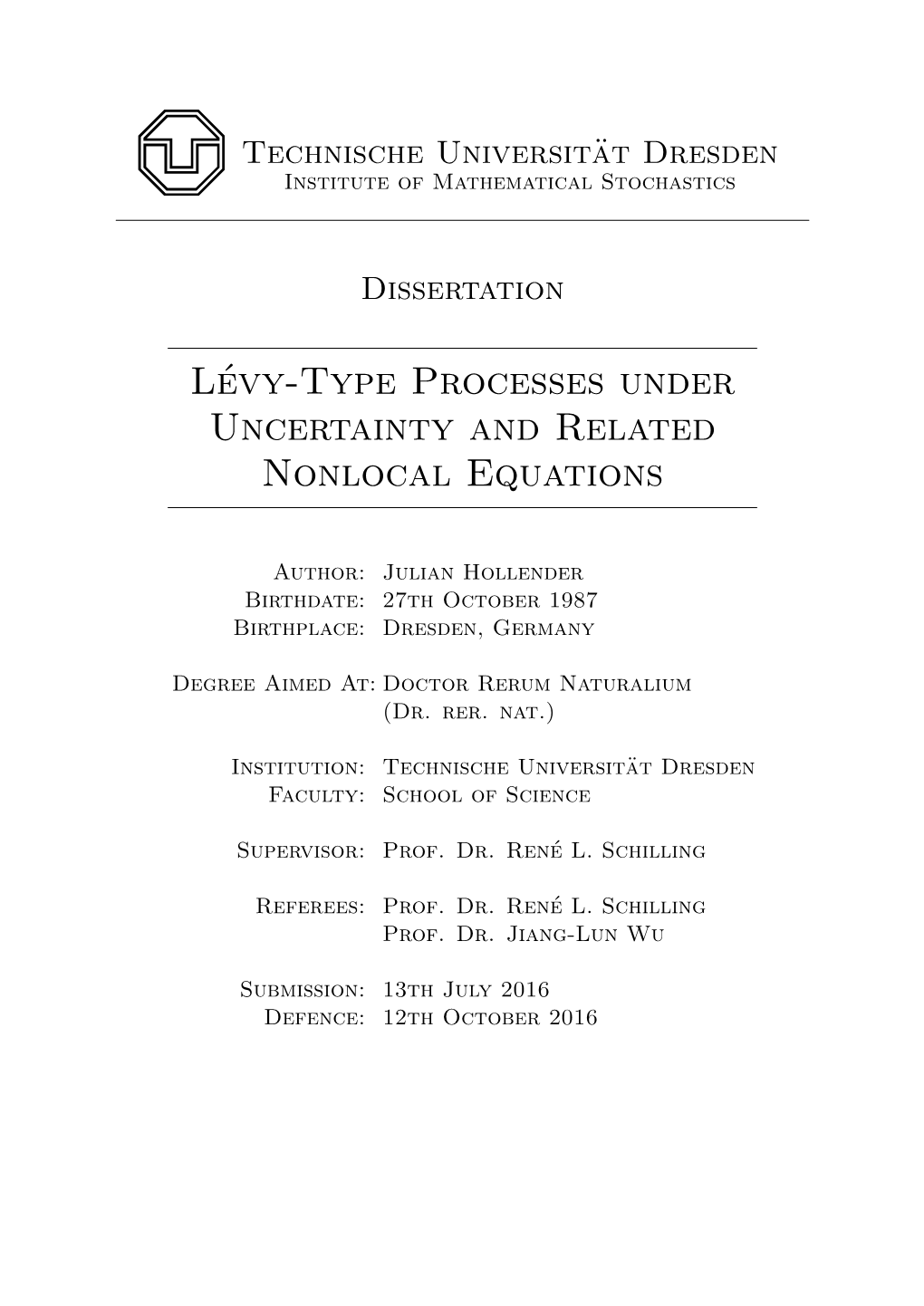 Lévy-Type Processes Under Uncertainty and Related Nonlocal Equations