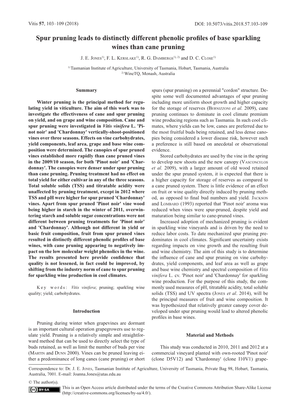 Spur Pruning Leads to Distinctly Different Phenolic Profiles of Base Sparkling Wines Than Cane Pruning