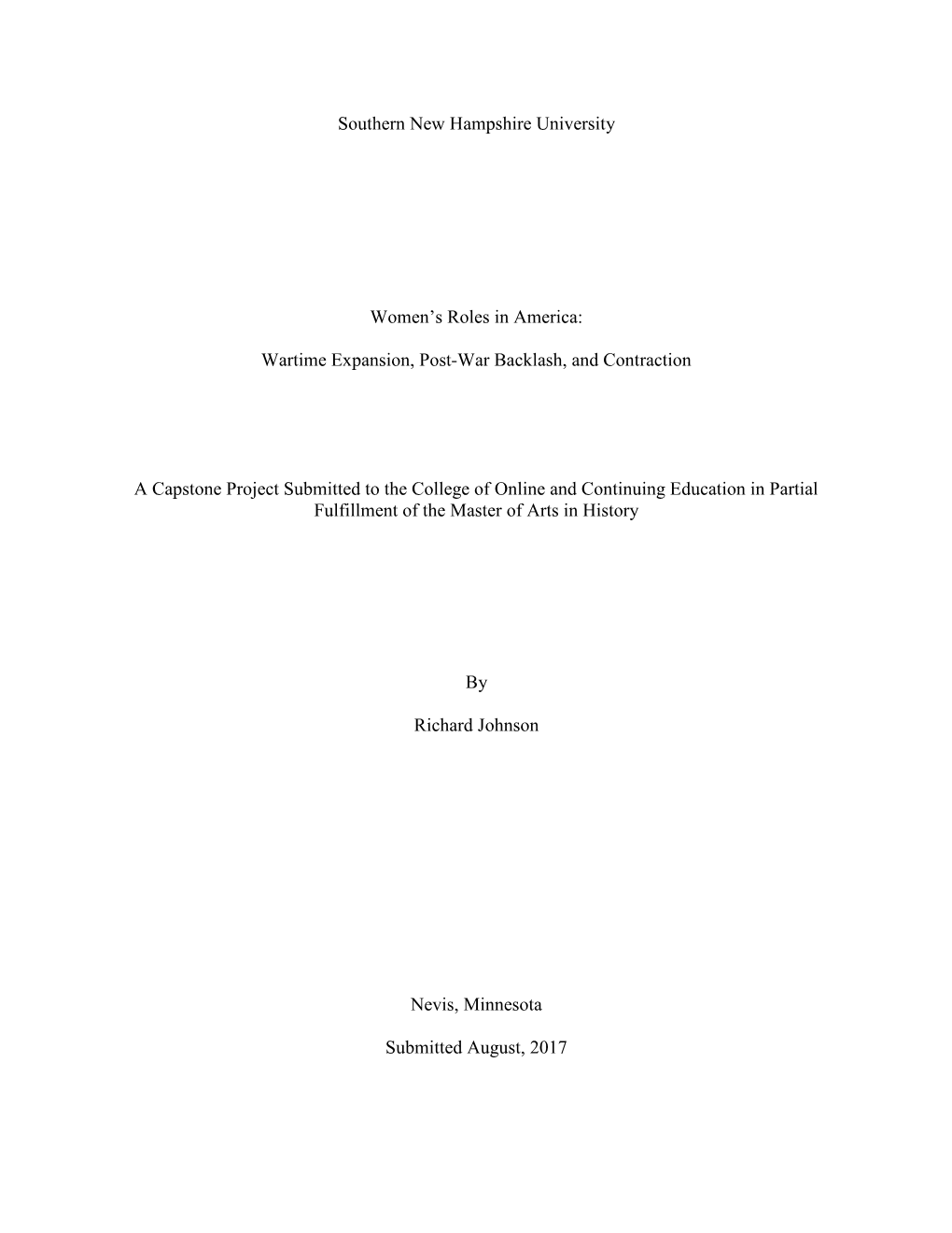 Women's Role in America: Wartime Expansion, Post-War Backlash, and Contraction