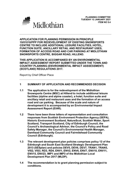 Application for Planning Permission in Principle 19/01018/Ppp for Redevelopment of Existing Snowsports Centre to Include Additio