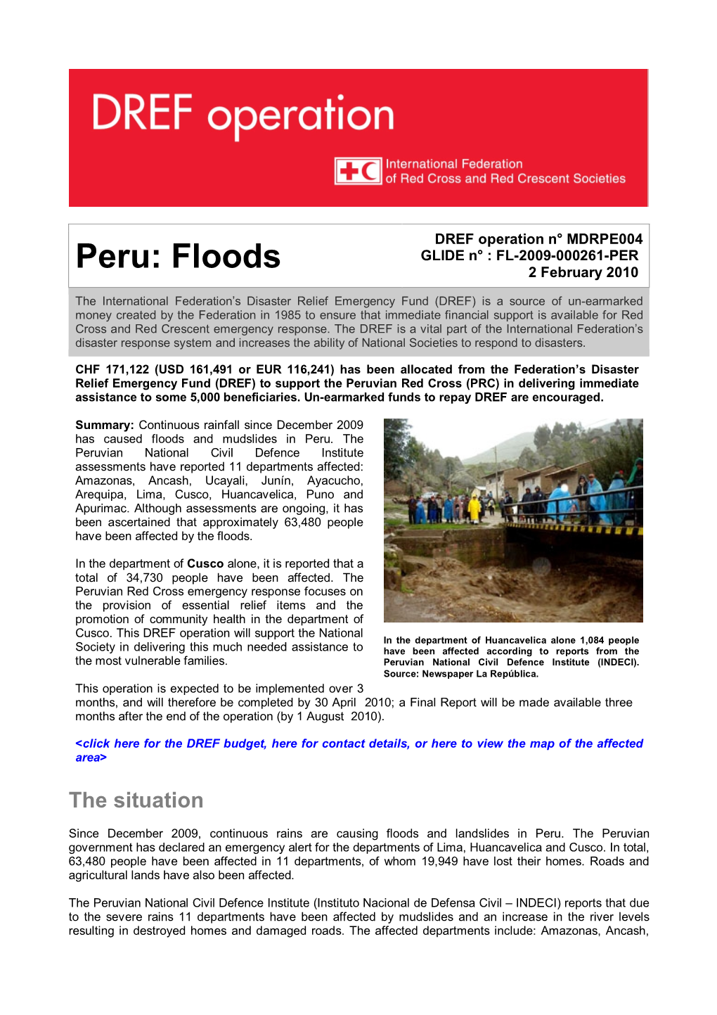 Peru: Floods 2 February 2010