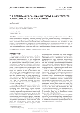 The Significance of Alien and Invasive Slug Species for Plant Communities in Agrocenoses