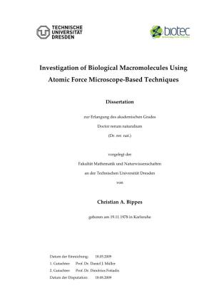 Investigation of Biological Macromolecules Using Atomic Force Microscope‐Based Techniques