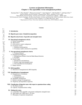 Arxiv:1701.02187V1 [Quant-Ph] 9 Jan 2017 1