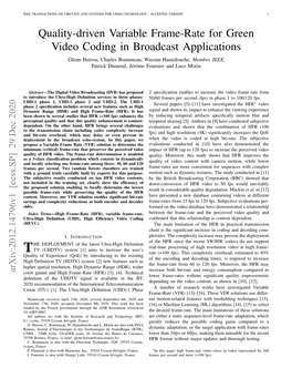 Quality-Driven Variable Frame-Rate for Green Video Coding In