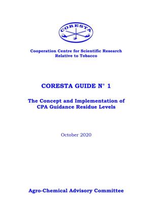 Guide No. 1 – October 2020 2/12 the CONCEPT and IMPLEMENTATION of CPA GUIDANCE RESIDUE LEVELS