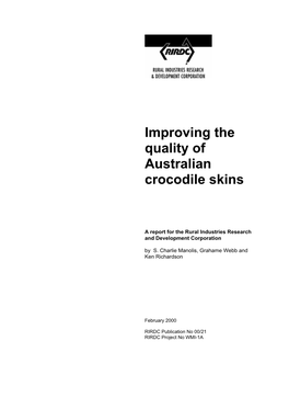 Improving the Quality of Australian Crocodile Skins