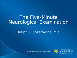 The Five-Minute Neurological Examination