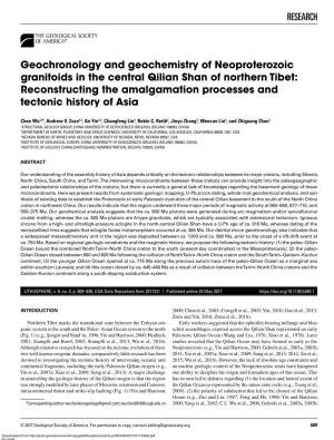 RESEARCH Geochronology and Geochemistry Of