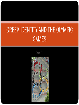 Greek Identity and the Olympic Games