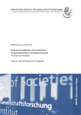 Varieties of Capitalism and Institutional Complementarities in the Macroeconomy: an Empirical Analysis