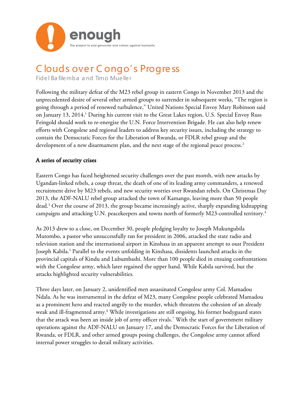 Clouds Over Congo's Progress