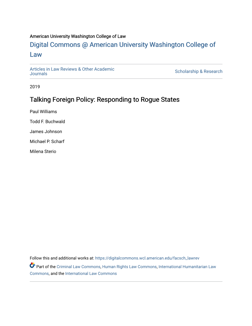 Talking Foreign Policy: Responding to Rogue States