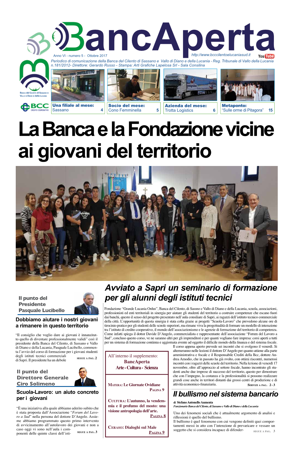 La Banca E La Fondazione Vicine Ai Giovani Del Territorio