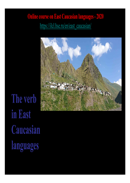 The Verb in East Caucasian Languages