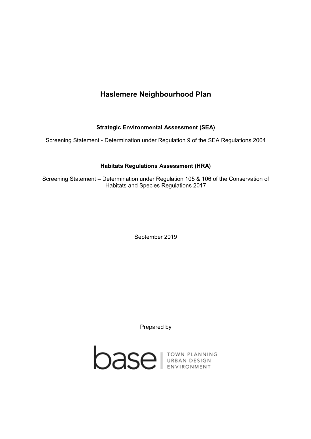 Rotherwick Neighbourhood Plan SEA