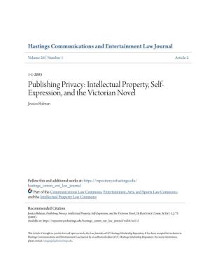 Intellectual Property, Self-Expression, and the Victorian Novel, 26 Hastings Comm