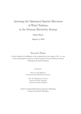 Assessing the Optimized Spatial Allocation of Wind Turbines in the German Electricity System