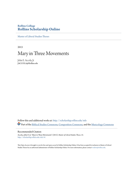 Mary in Three Movements John E