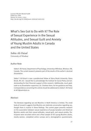 What's Sex Got to Do with It? the Role of Sexual Experience in the Sexual