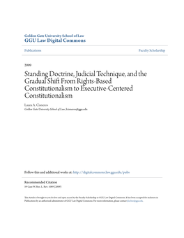 Standing Doctrine, Judicial Technique, and the Gradual Shift from Rights-Based Constitutionalism to Executne-Centered Constitutionalism