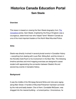 Historica Canada Education Portal Sam Steele