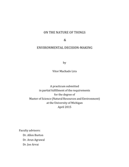 On the Nature of Things & Environmental Decision