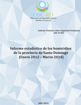 OSC-RD Observatorio De Seguridad Ciudadana República Dominicana