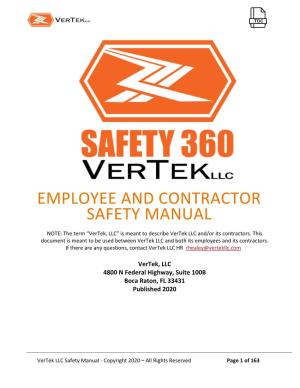 Vertek LLC Safety Manual - Copyright 2020 – All Rights Reserved Page 1 of 163