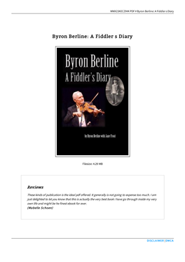 Byron Berline: a Fiddler S Diary