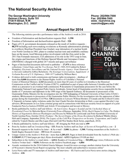 Annual Report for 2014